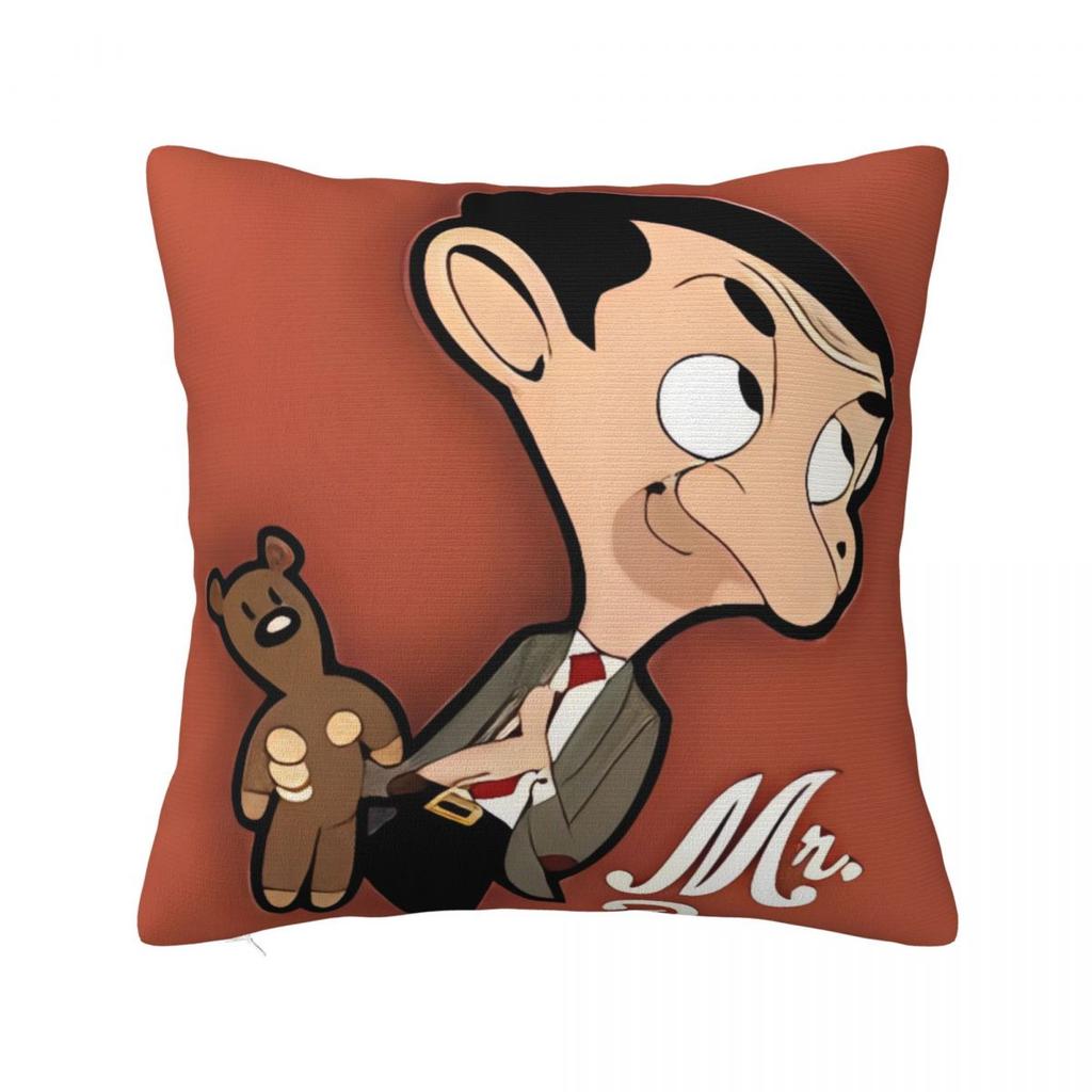 Mr Beans Cartoon Bären Kissenbezug Kissenhülle Quadratisch Grafische Kissenhülle Modische Kissenbezüge Für Sofa Zuhause Dekorativ