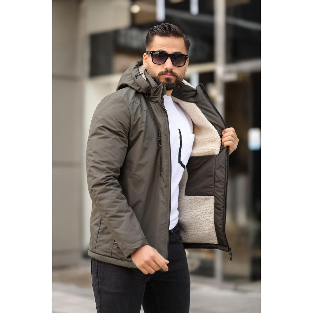 Winter Coat With Fur Inside And Removable Hood