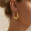 Chic Geometric Titanium Ear Hoops: European & American Cold Style Celebrity Earrings