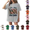 Women's Fashionable Casual Short-Sleeve Neck Printed T-Shirt for the 250th Anniversary of the Founding of the United States