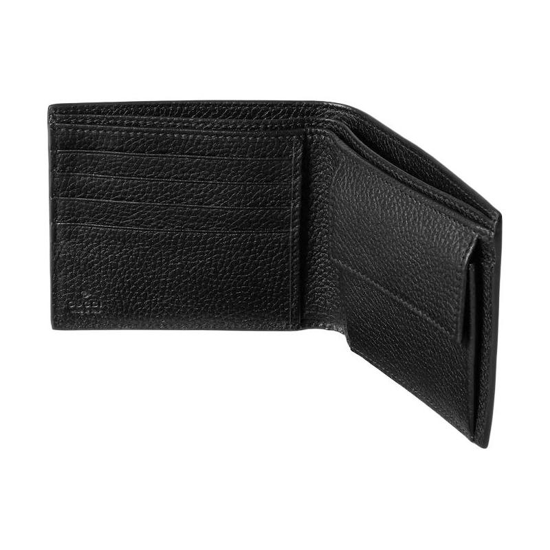 Gucci Classic Embossed CC Logo Grained Leather Wallet Men's Black