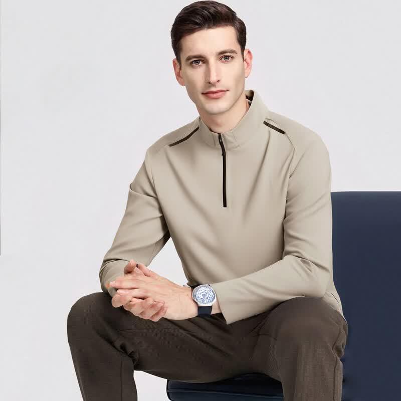 SHANSHAN Men s Warm Fleece Half-Zip Polo Shirt XL