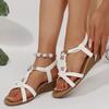 Fashion Summer Woven Wedges Rome Sandals Women 2025 Plus Size 36-42 Elastic Band Sandles Woman Lightweight Slip On Beach Sandalias Mujer