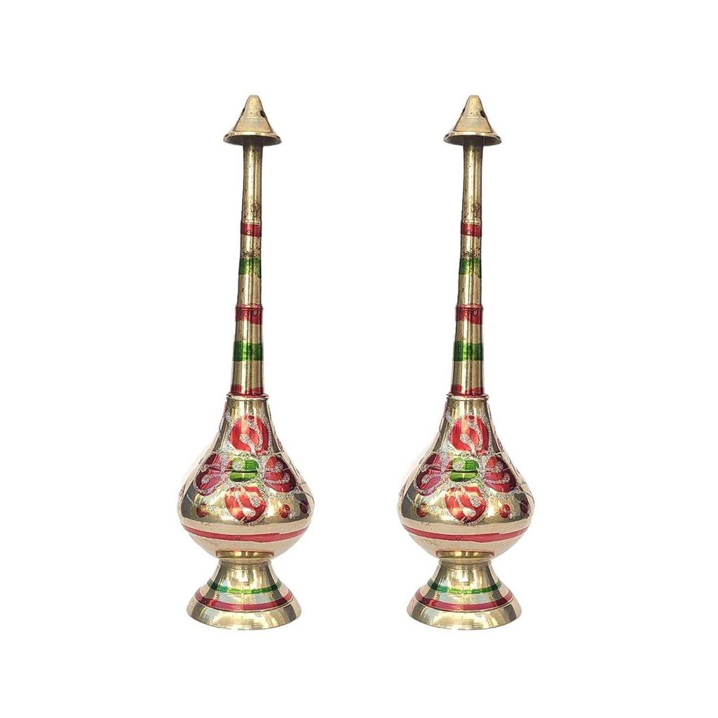 Pure Brass Gulab Pash Rose Water Holy Water and Perfume Sprinklers Gangajal Spray Bottle for Pooja/Puja Mandir Temple
