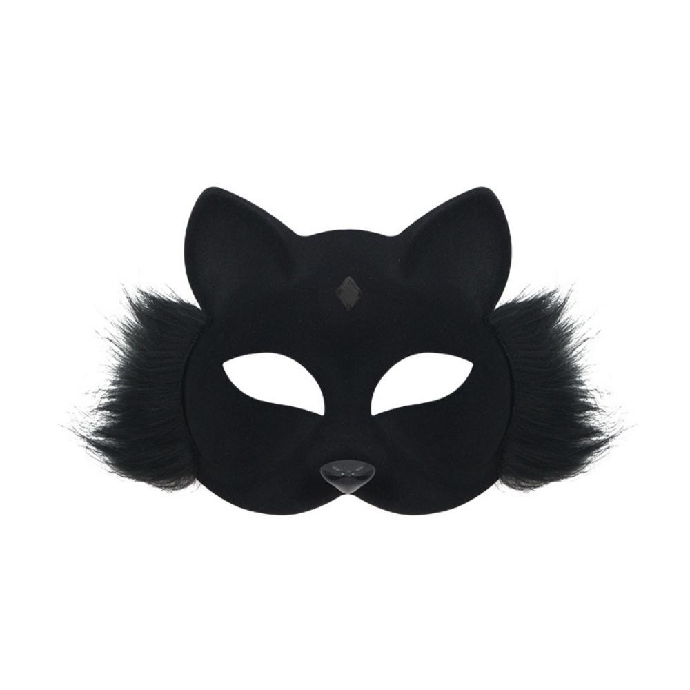 Plush Fox Cat Mask Realistic Furry Fox Mask Cosplay Party Mask Fluffy For Costume Parties Halloween Carnivals
