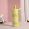 650ml Stainless Steel Insulated Cup with Straw Leak-Proof Portable Vacuum Flask Coffee Mug Double-Wall for Office with Handle