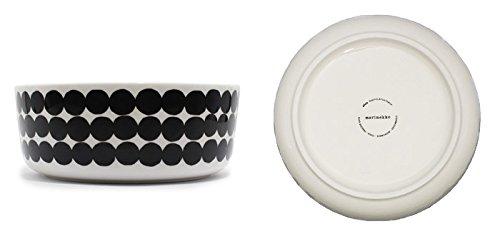 Marimekko Siirtolapuutarha Bowl, 20cm, 1500ml, Polka Dot Pattern, Black and White, 063301 190 [Parallel Import]
