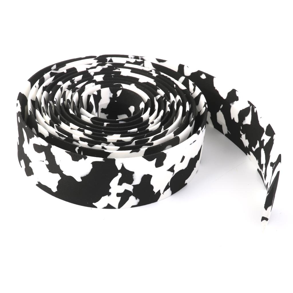 Road Bike Rubber Foam Cork Handlebar Wrap Tape with 2 Bar Pl