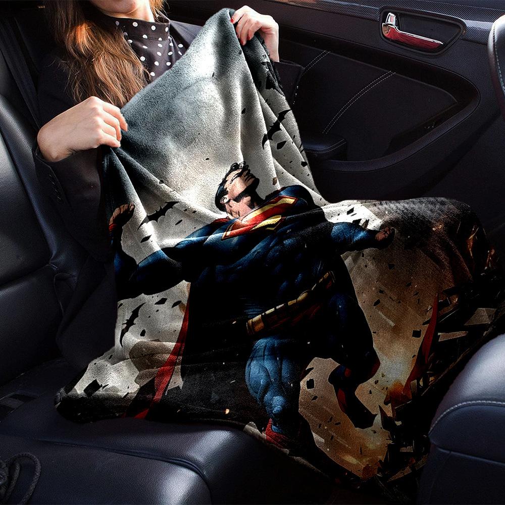 1pc Superman, Cityscape Flannel Blanket Soft Warm Throw for Home, Office, Travel, All-Season Cozy Bedding Gift L1422