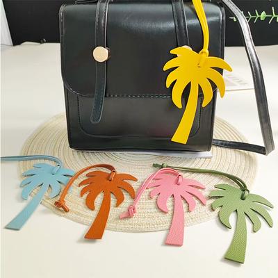 Latest Design PU Leather Palm Tree Maple Leaf Keychain Key Chain For Women Bag Charms Backpack Pendant Accessories
