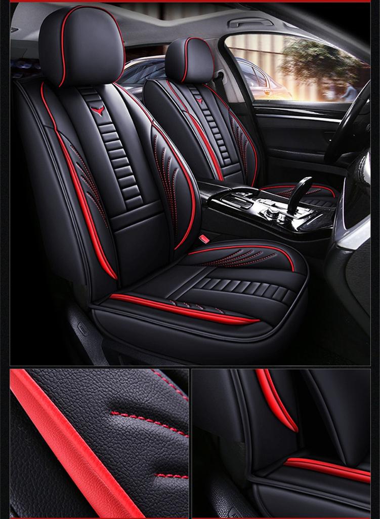 PU Leather Car Cushion Seat Covers Car-styling Full Surrounded Front+rear Cushion 5-Seats For all Seasons 2021 New Style