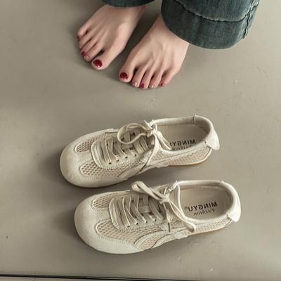 Eleganti, semplici, traspiranti e versatili scarpe basse da donna estive nuove casual con lacci, piccole scarpe bianche