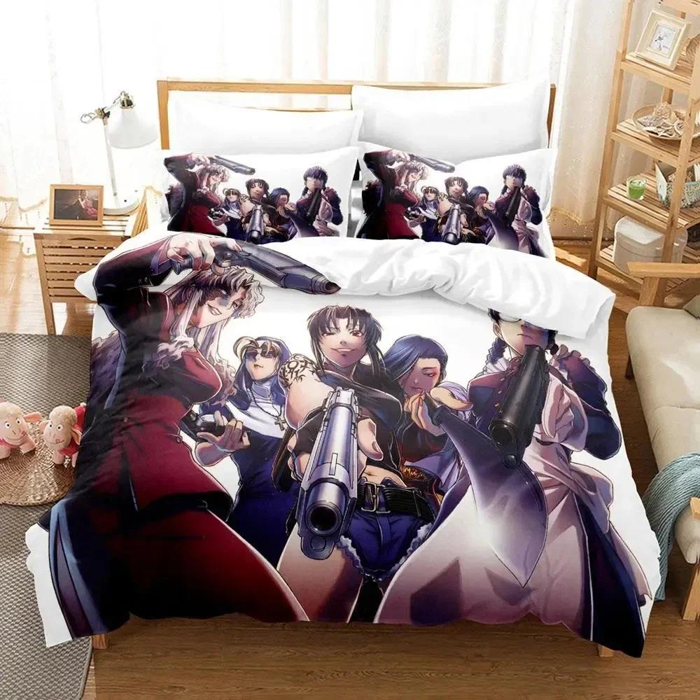 

Комплект постельного белья «Черная лагуна» с рисунком из аниме, пододеяльник, постельный комплект, пододеяльник, наволочка, одеяло размера «king-size», комплект постельного белья для мальчиков и взрослых 70x133cm 2pcs