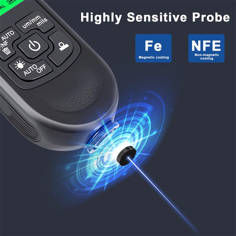 HW300PRO Thickness Gauge for Cars Film Automatic Thickness Gauge 0-2000UM Fe NFE Coating Meter Automotive Paint Thickness Tester
