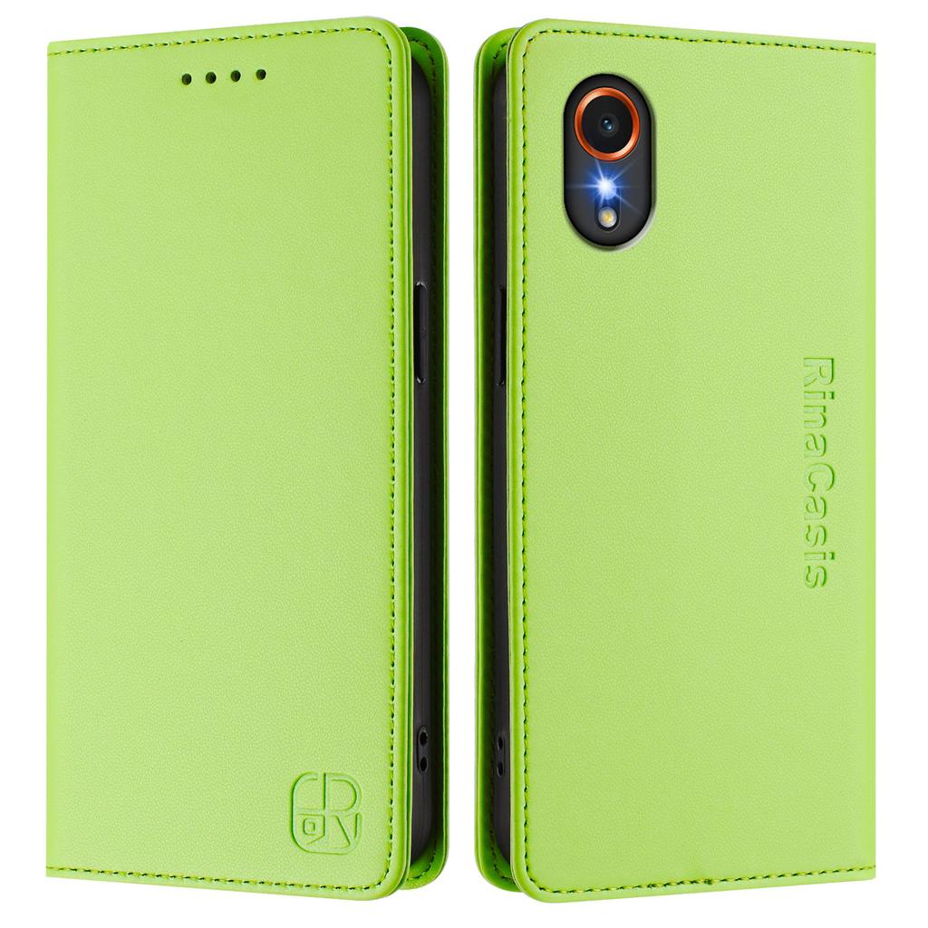 For Samsung Galaxy Xcover7 Leather Case RINACASIS RC01 Phone Cover with RFID Blocking Wallet Stand
