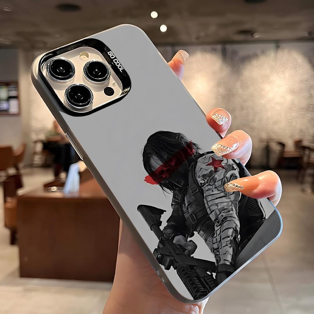 B-Bucky Barnes Winter S-Soldier Phone Case For IPhone 16 15 14 13 12 11 Pro Max Plus Color Shockproof Back Silver Cover