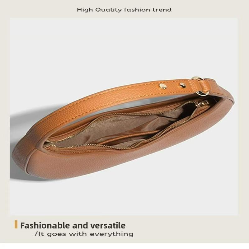 Single Shoulder Armpit Bag, Fashionable and Versatile, Exquisite Half Moon Shaped Staff, Hand-held Crescent Shaped Women's Dumpling Bag, Hand-held
