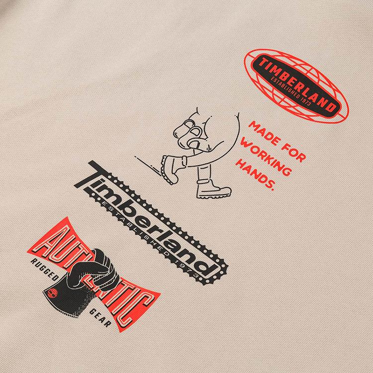 Timberland Hooded Outdoor Casual Fleece Sweatshirt Unisex Sweatshirt Light-Brown A43D5-EFL