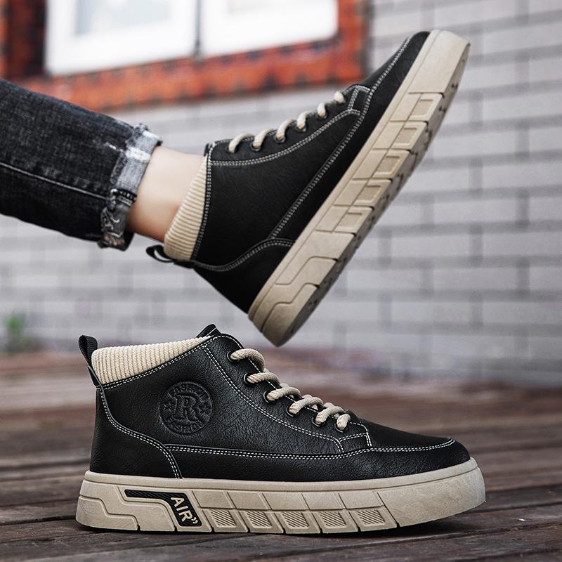 Ny mote Høst Og Vinter Høytopp for menn Martin Boots Studenter Mann Gutter Trending Soft Sole Arbeidssko Arbeidsbeskyttelse Martin Sneakers