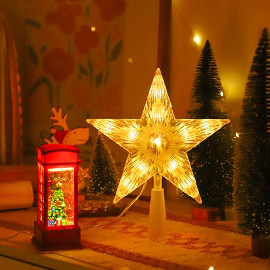 Christmas Star Tree Topper with Multiple Lighting Modes Remote Control USB Powered Plug-in 3D Star Tree Top Decoration