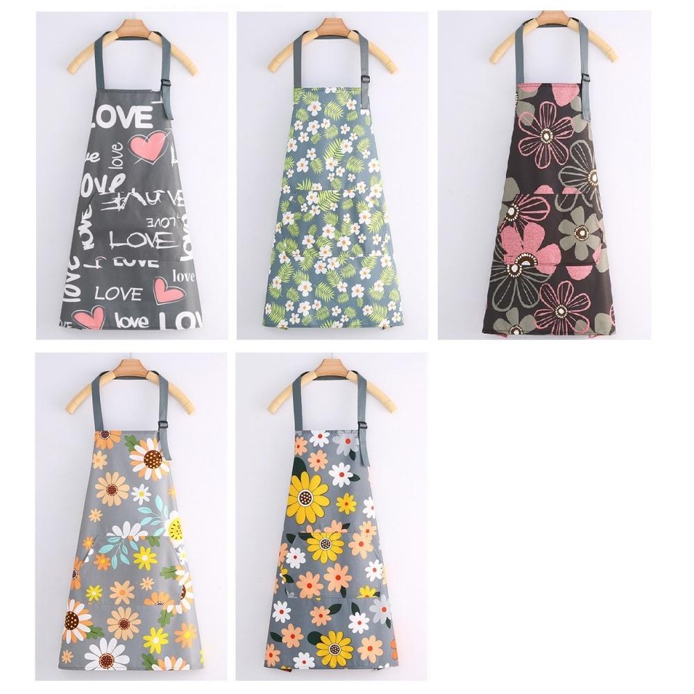 Adjustable Kitchen Cooking Apron, Waterproof Cooking Apron with Pockets, Suitable for Kitchen Baking, Gardening, Barbecues (flow