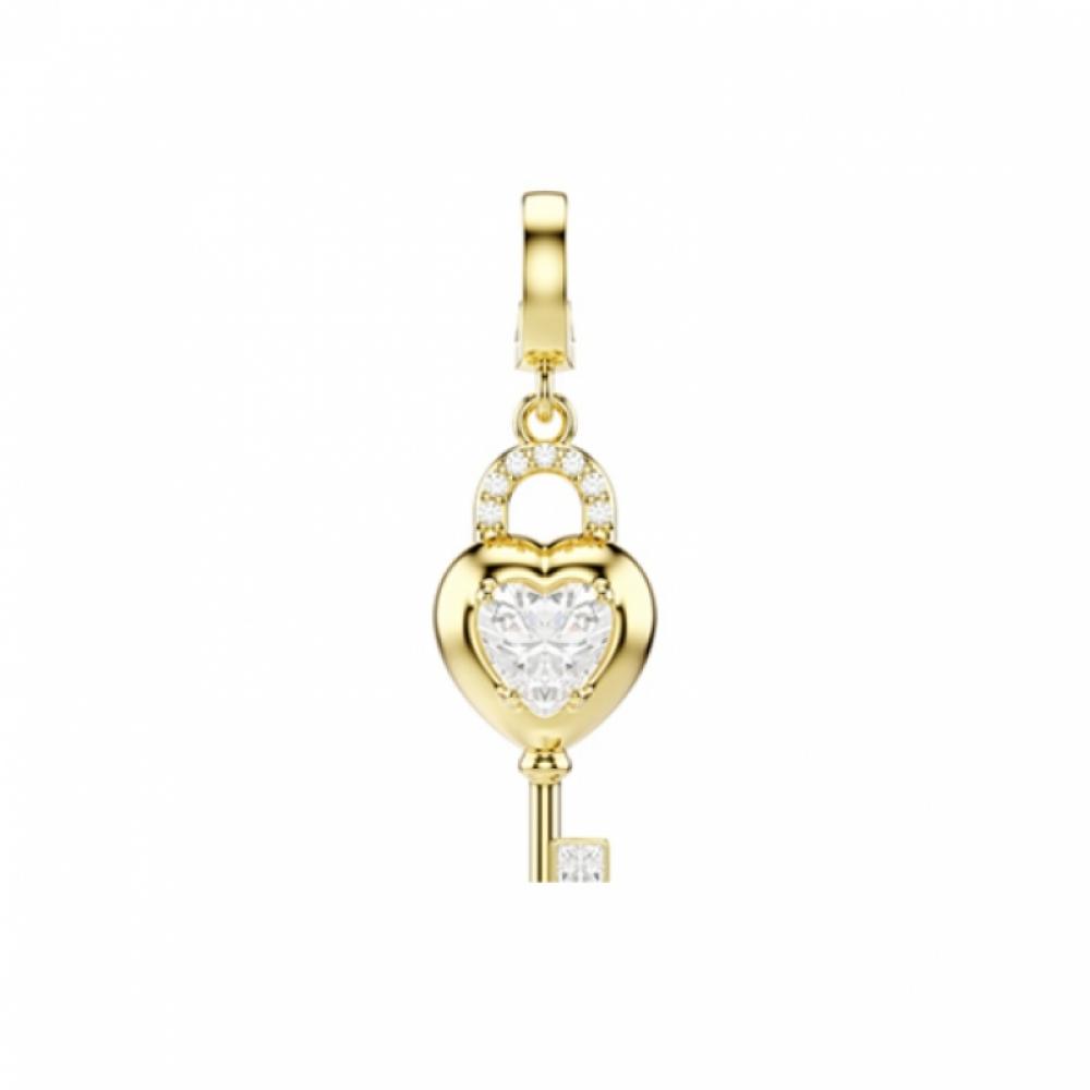 Swarovski Idyllia Charm Gold Tone Heart With Key Charm