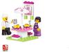 Non-Toxic Sluban 0155 Children Princess Pink Dream Snack Car Model Figure Blocks Educational Construction Building Bricks Toys For Children