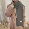 Hick Knitted Snood for Women 160x20cm Warm Winter Neck Warmer Solid Color Cashmere-like Fleece Scarf