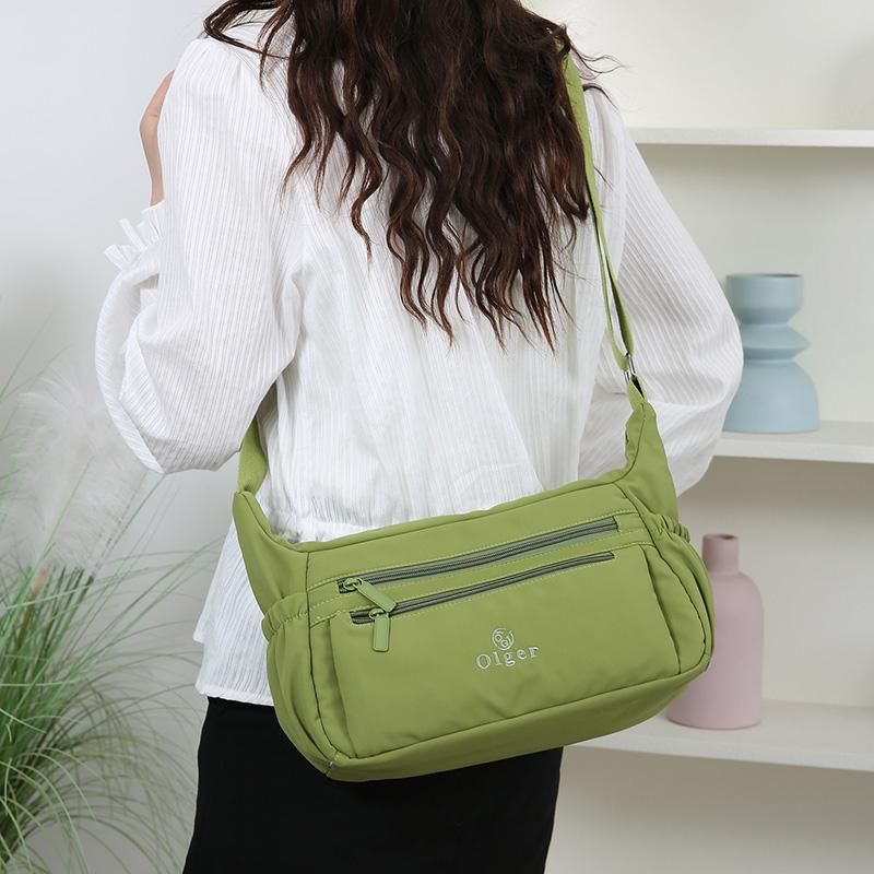 Wasserdichte Nylon-Umhängetasche für Damen, Crossbody-Tasche, mehrlagig, leicht, Muttertasche