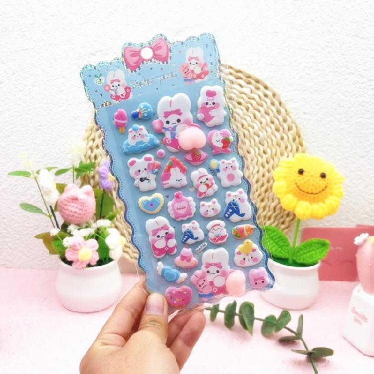 Reusing Tiny Sticker for Phone Case Notebook Handcraft Cute Puffier Sticker for Kids, 3D Design Sticker for Boys Girls