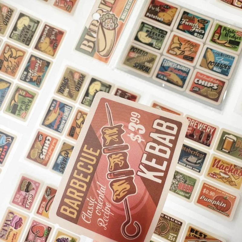 16 Sheets Per Pack Retro Style Stickers Scrapbook Stickers Diary Album Decoration DIY Hand Account Collage Stationery Stickers