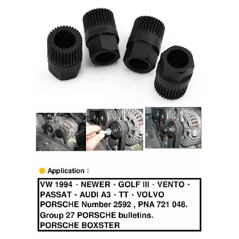 1PC Automotive Alternator Unidirectional Pulley Removal and Disassembly Tool 33-tooth Alternator Pulley Socket Drill Repair Tool