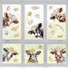 Floral Cow Window Clings Cute Cow Window Stickers Double-Side Glass Decals for Party Home School Office Decor, 11.5 X 8.3 Inch, 6 Sheet