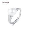 Pearl Ring 925 Silver Jewelry Accessories Open Finger Rings for Women Wedding Birthday Engagement Promise Party Gift Wholesale