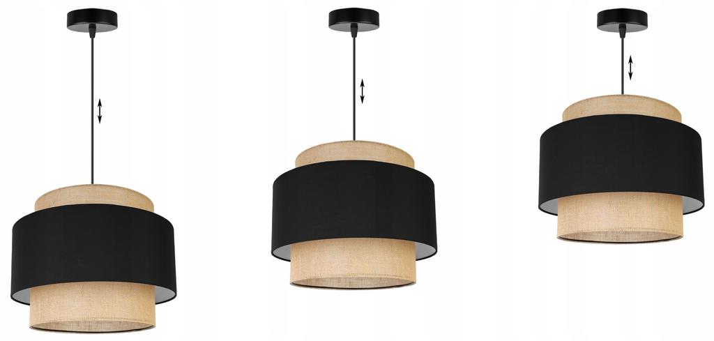 Hanging Lamp, Ceiling Chandelier, Lampshade, Boho Juta