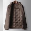 Men's 2025 Short Lapel Wool Jacket with Detachable Goose Down Liner - Light Luxury for Middle-aged & Youth, Warm Business Outerwear