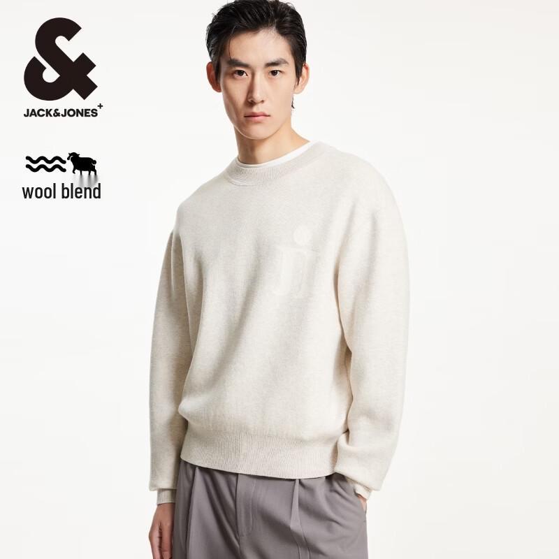 Мужской пуловер JACK & JONES с круглым вырезом из смесовой шерсти XL