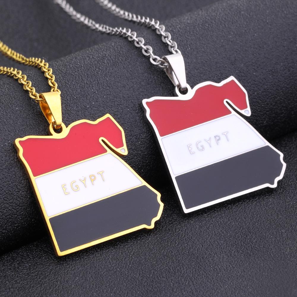 Collana Ciondolo Egiziano in Acciaio di Titanio Retro - Accessorio di Tendenza Etnica Unisex