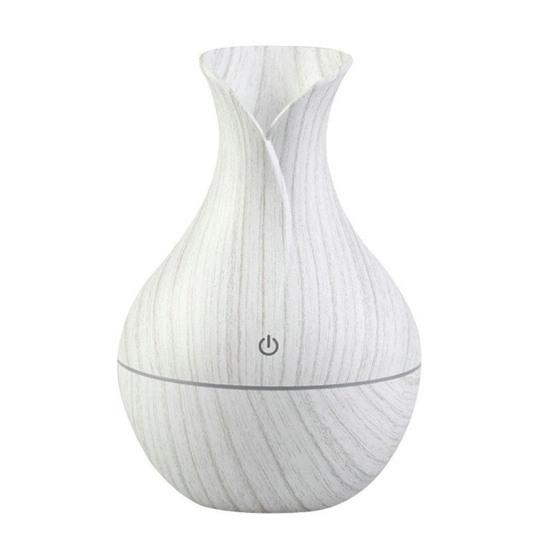 Mini Nawilżacz Powietrza Kształt Wazonika z Drewnianym Wzorem Cichy Zimna Mgiełka USB Biurkowy Dyfuzor do Samochodu Biura Pokoju Sypialni