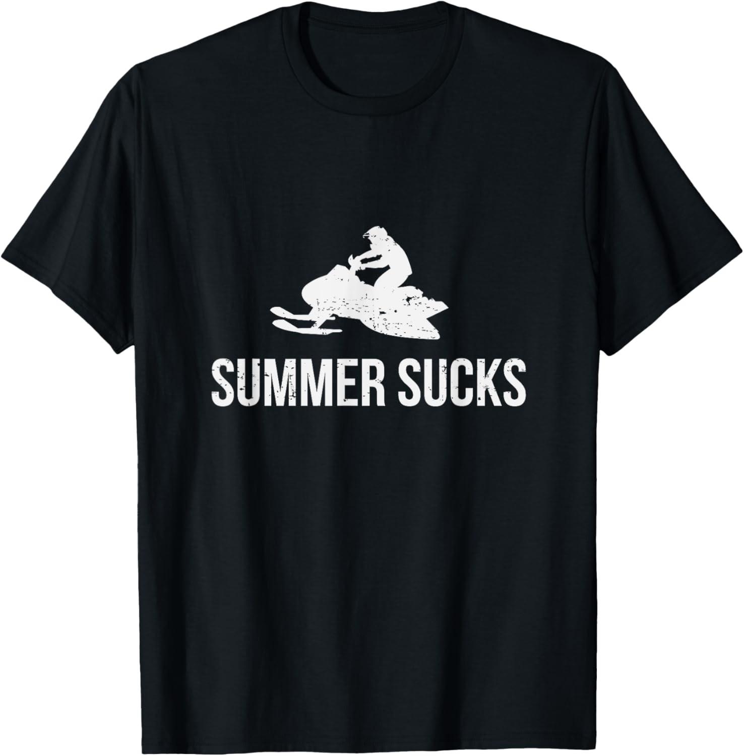 Summer sucks Snowmobile Funnt Humor T-Shirt S разноцветный