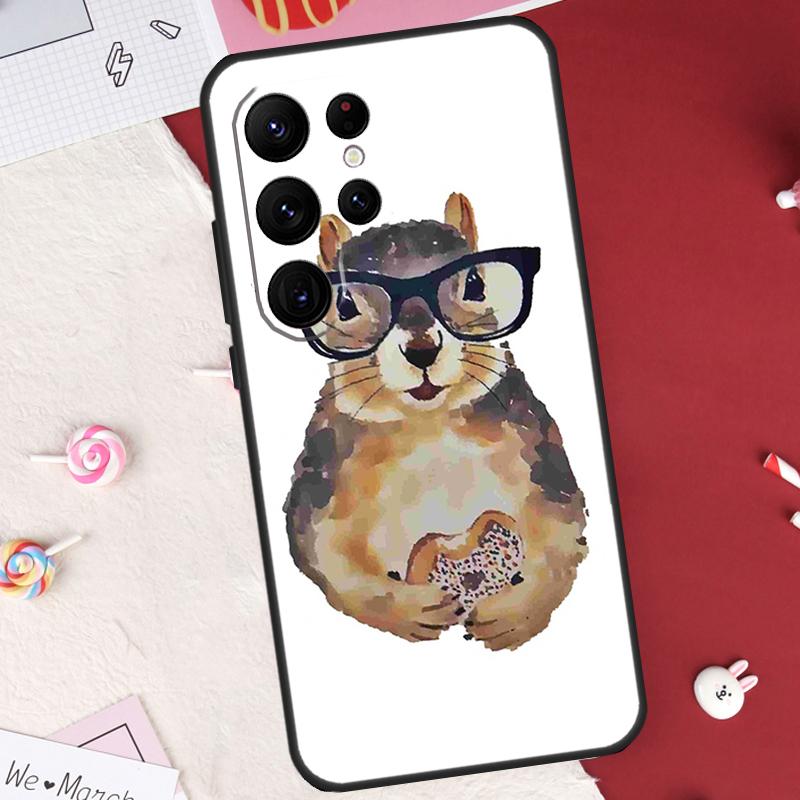 Cartoon Squirrel Case For Samsung Galaxy S26 Ultra S23 S22 S21 S20 S24 S25 Ultra S10 Plus S25 FE Cover Shell