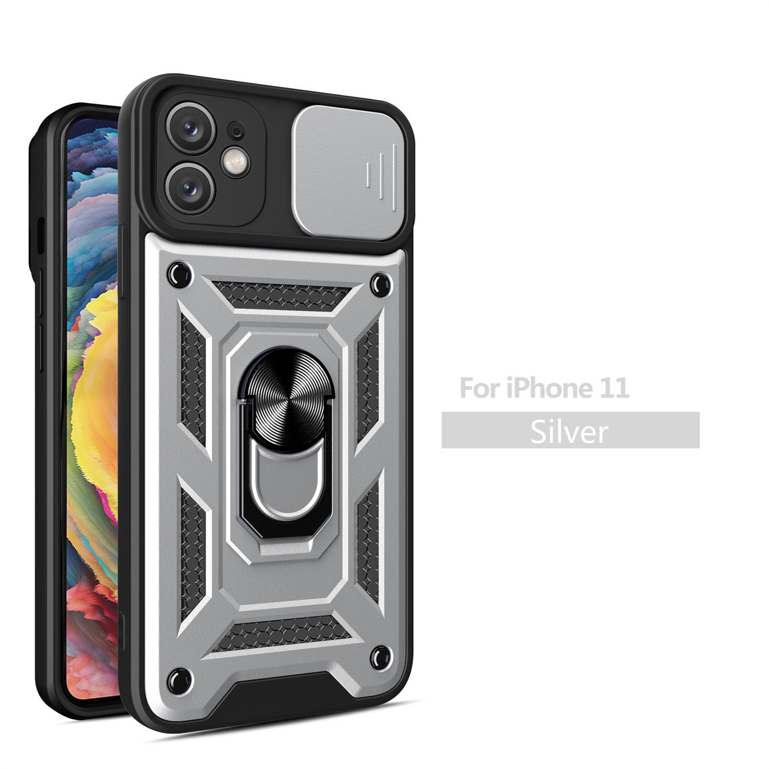 

For For Iphone 11 Shockproof Armor Hybrid Ring Back Cover Slide Camera Lens Protection Cover Shockproof Armor Case For iPhone 11