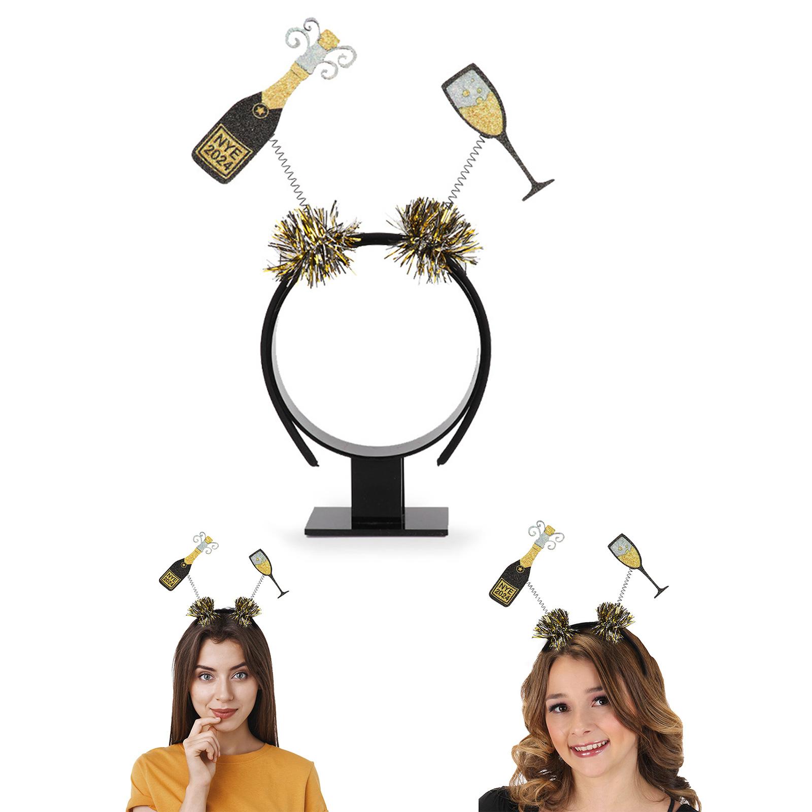 

Повязка на голову для вечеринки в Новый год, новинка, карнавальный обруч для волос, блестки, бокал для вина, головной убор для взрослых подростков, блестящий праздничный реквизит