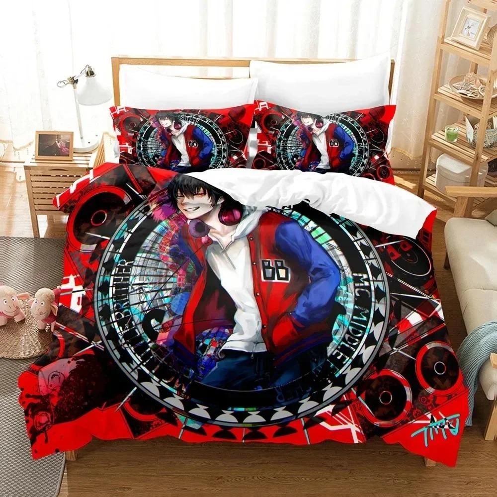 

3D Printed Hypnosis Mic Division Rap Battle Bedding Set Boys Girls Twin Queen Size Duvet Cover Pillowcase Bed Boys Adult EU single(135x200cm)
