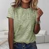 Summer Round Neck 3D Flower Print Top Fashionable Casual Short Sleeved Women's T-shirts