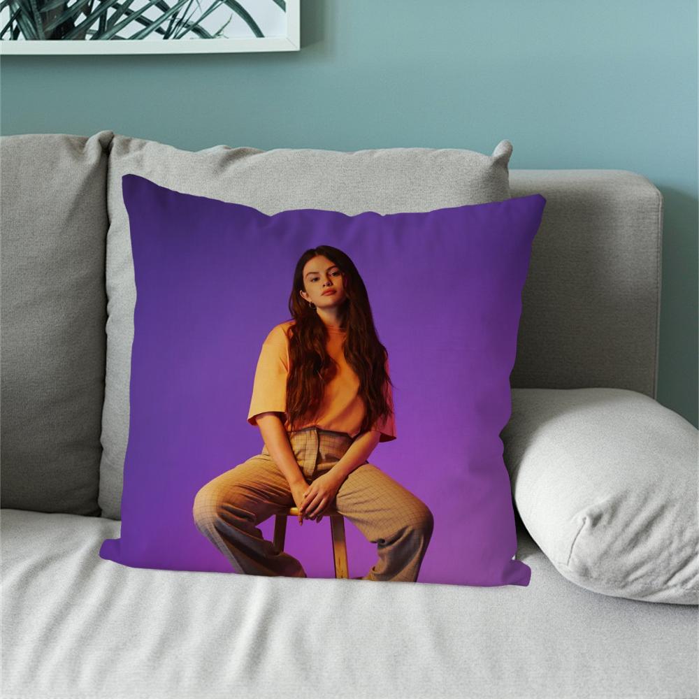 Cantante Popolare Selena Gomez Love On Federa Cuscino Divano Soggiorno Camera da Letto Testiera Schienale Cuscino Cuscino Quadrato Ora del Riposo