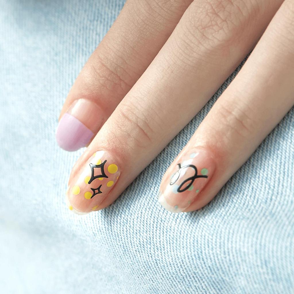 Vibrant Pop Nail Stickers 24pcs | Self-Adhesive Strips, Rainbow &Neon Mix, Quick 5-Min Manicure