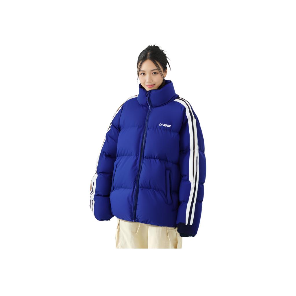 LiNing Logo Casual Sports Down Jacket Unisex Outerwear Dark-Blue AYMS337-3