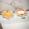 Ceramic Maple Leaf Soap Dish Holder Drain Portable Home Bathroom el Soap Box Tray Bathroom Accessories Crafts Gift