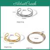 Gold Plated Geometric Line Stainless Steel Bracelet For Women Stylish Daily Wear